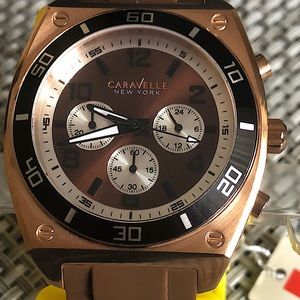 Caravelle New York by Bulova 45A114 Mens Brown Dial Chronograph Quartz Watch .